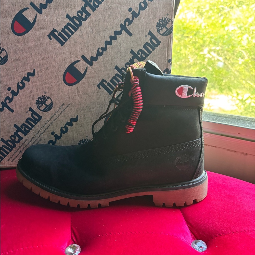 Timberland Black and Red Men's Boots